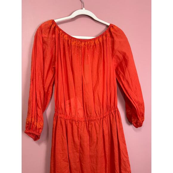 Vanessa Bruno Coral Embroidered Maxi Dress Size 34/XS - Picture 7 of 7